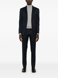 Brooch Detail Blue Suit