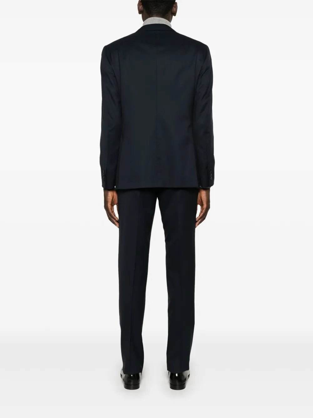 Brooch Detail Blue Suit