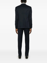 Brooch Detail Blue Suit