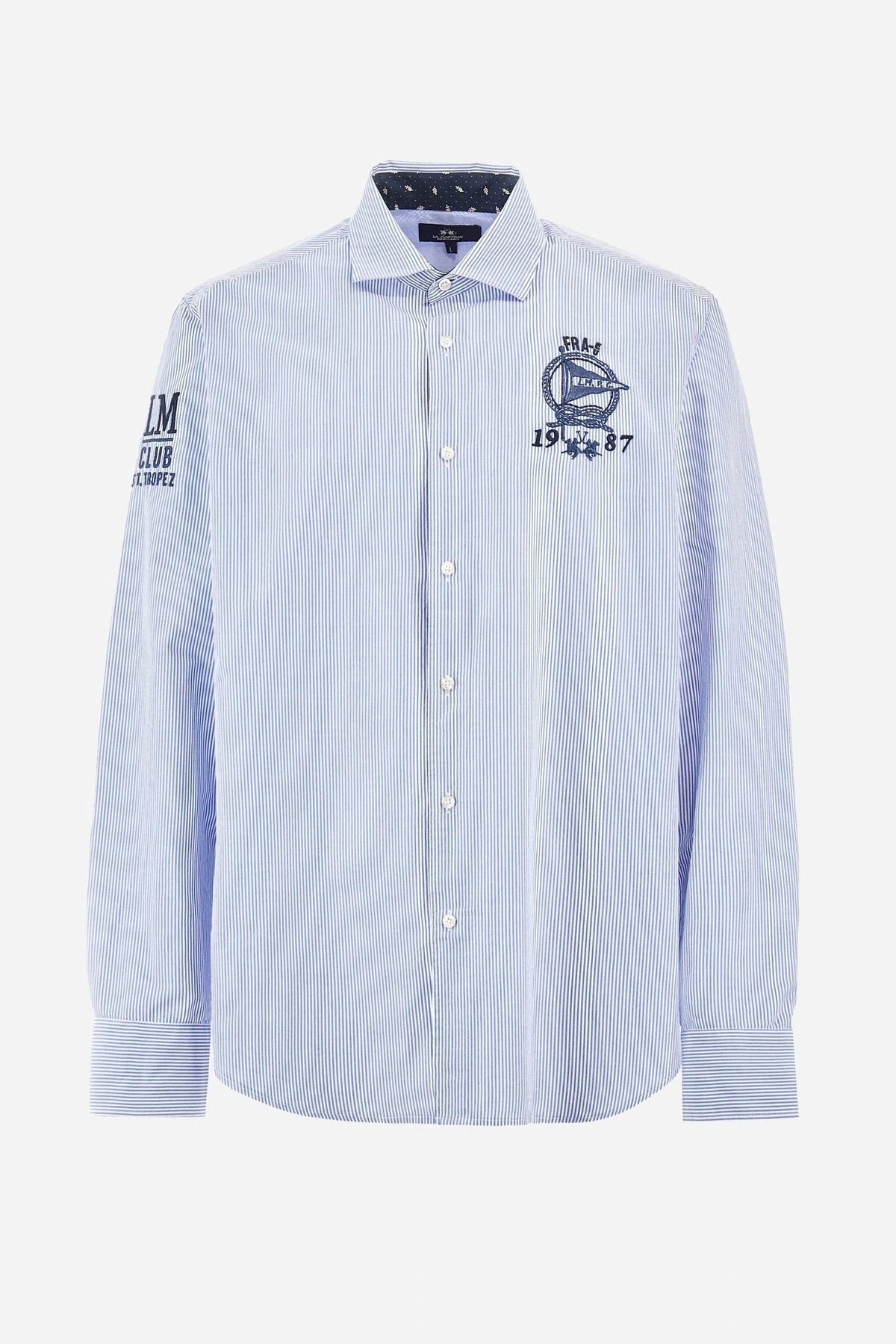 Striped Blue Poplin Shirt