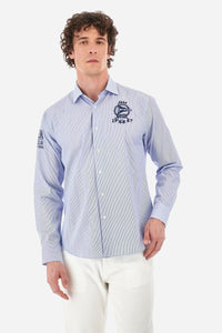 Striped Blue Poplin Shirt