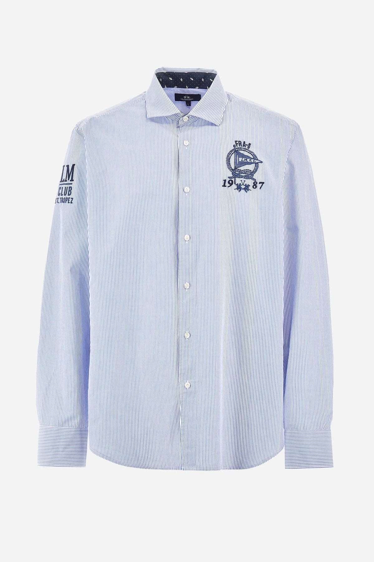 Striped Blue Poplin Shirt