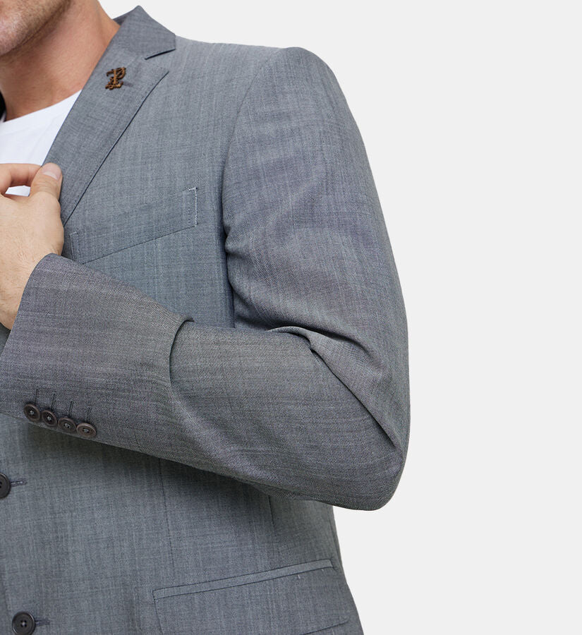 Wool Slim-Fit Grey Suit