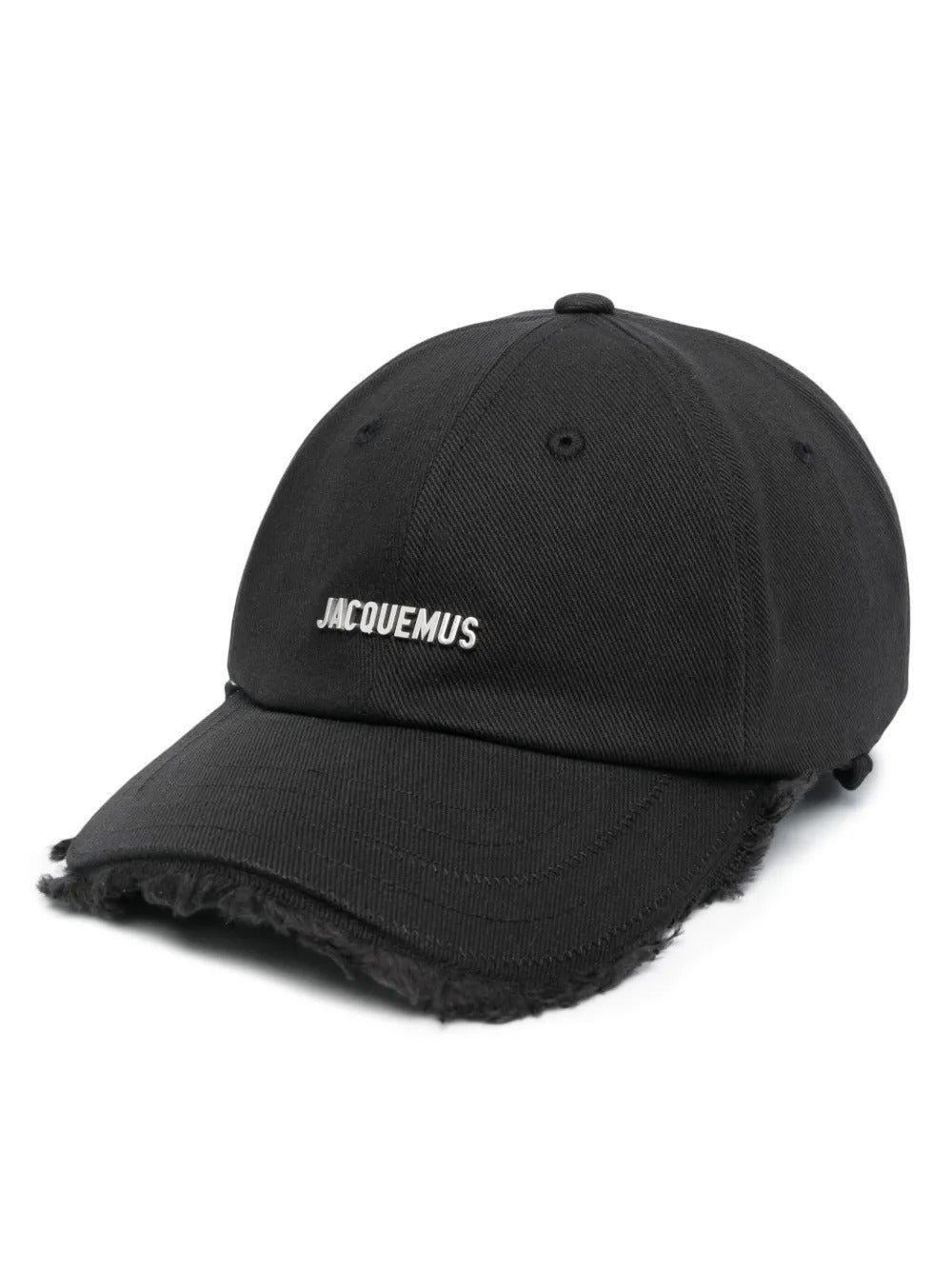 Black cap with 'Jacquemus' branding on a white background