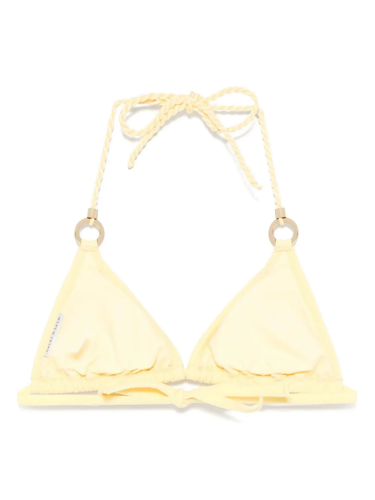 Halterneck Triangle Yellow Bikini Top