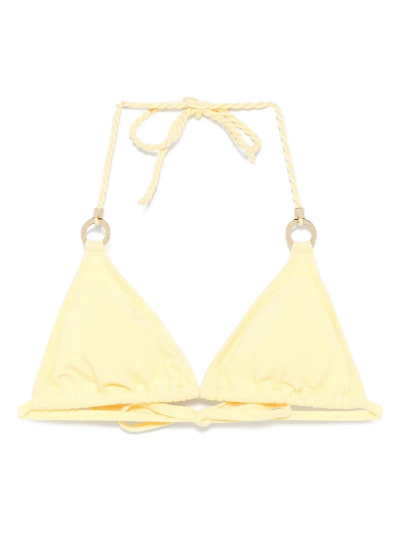 Halterneck Triangle Yellow Bikini Top