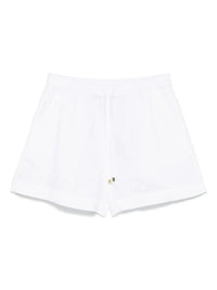 Drawstring White Linen Shorts