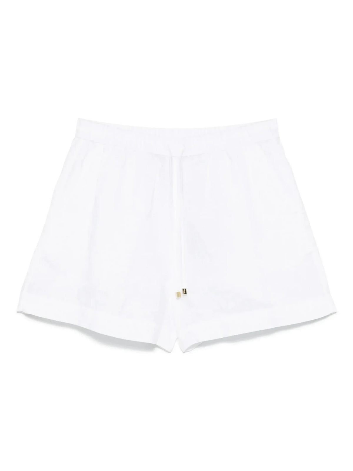 Drawstring White Linen Shorts