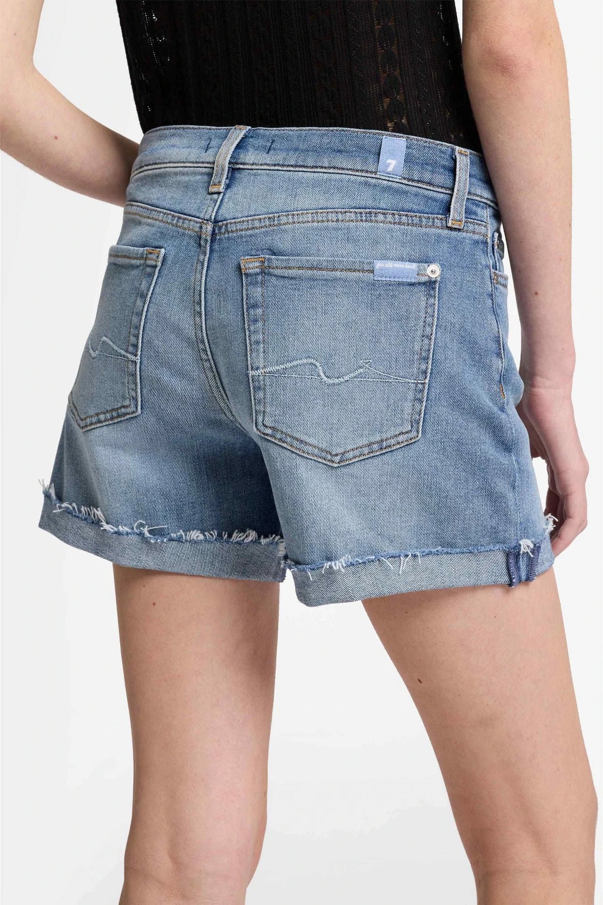 Mid Roll Fray Blue Shorts