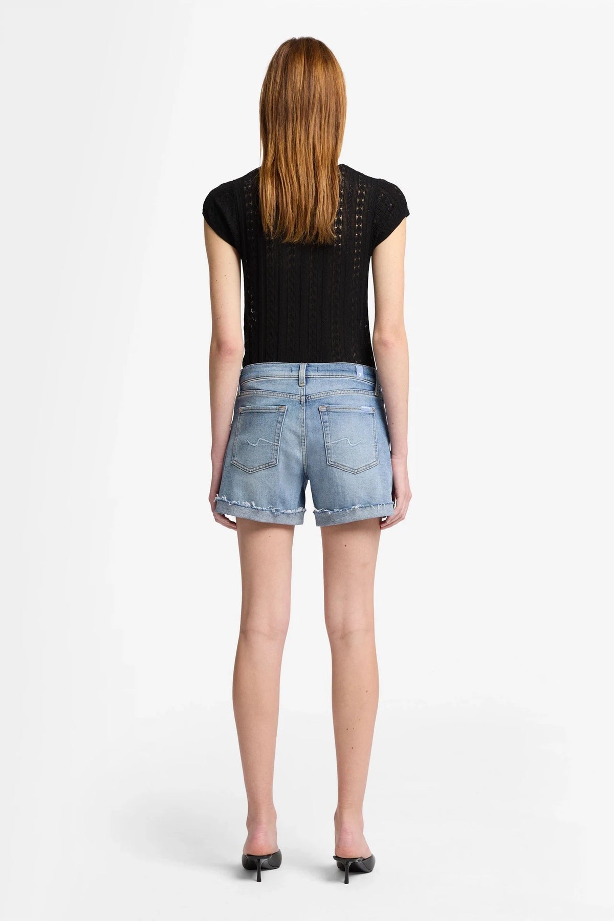 Mid Roll Fray Blue Shorts