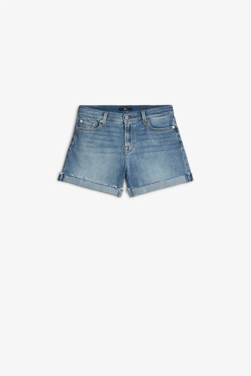 Mid Roll Fray Blue Shorts