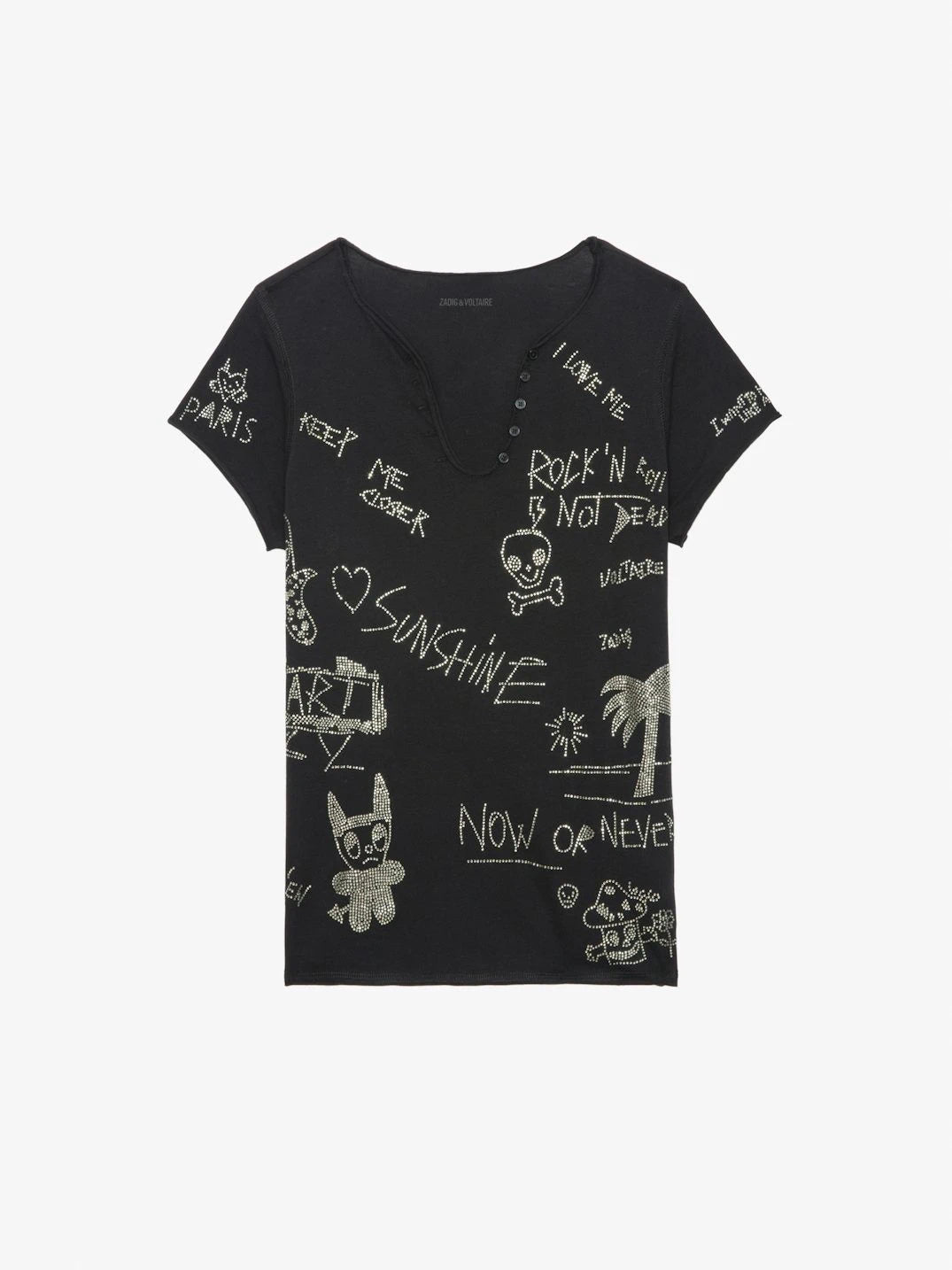 Rhinestone Black T-Shirt