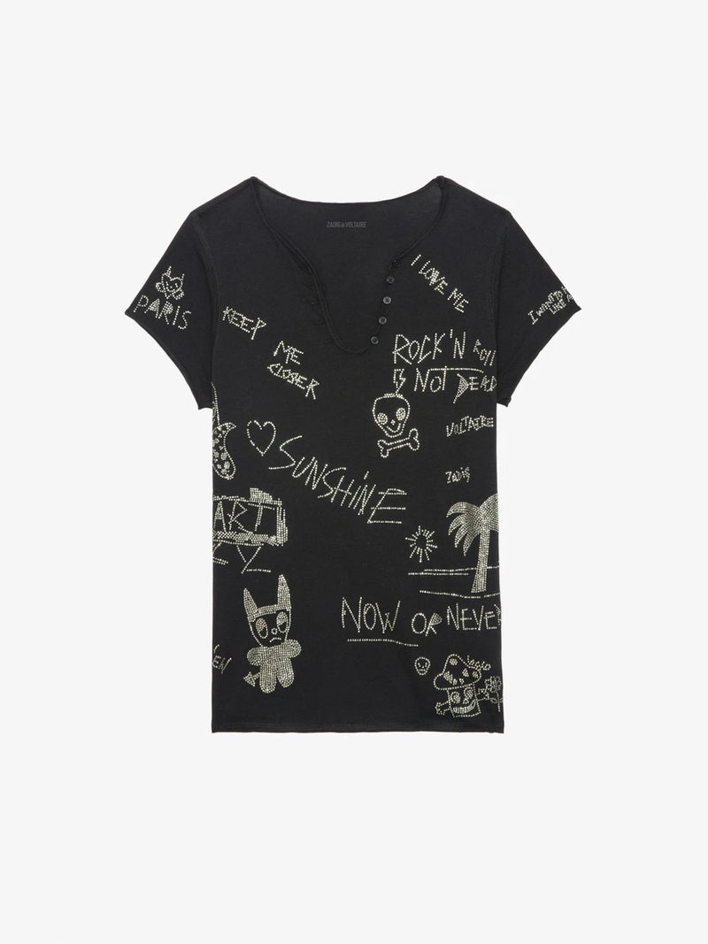 Rhinestone Black T-Shirt