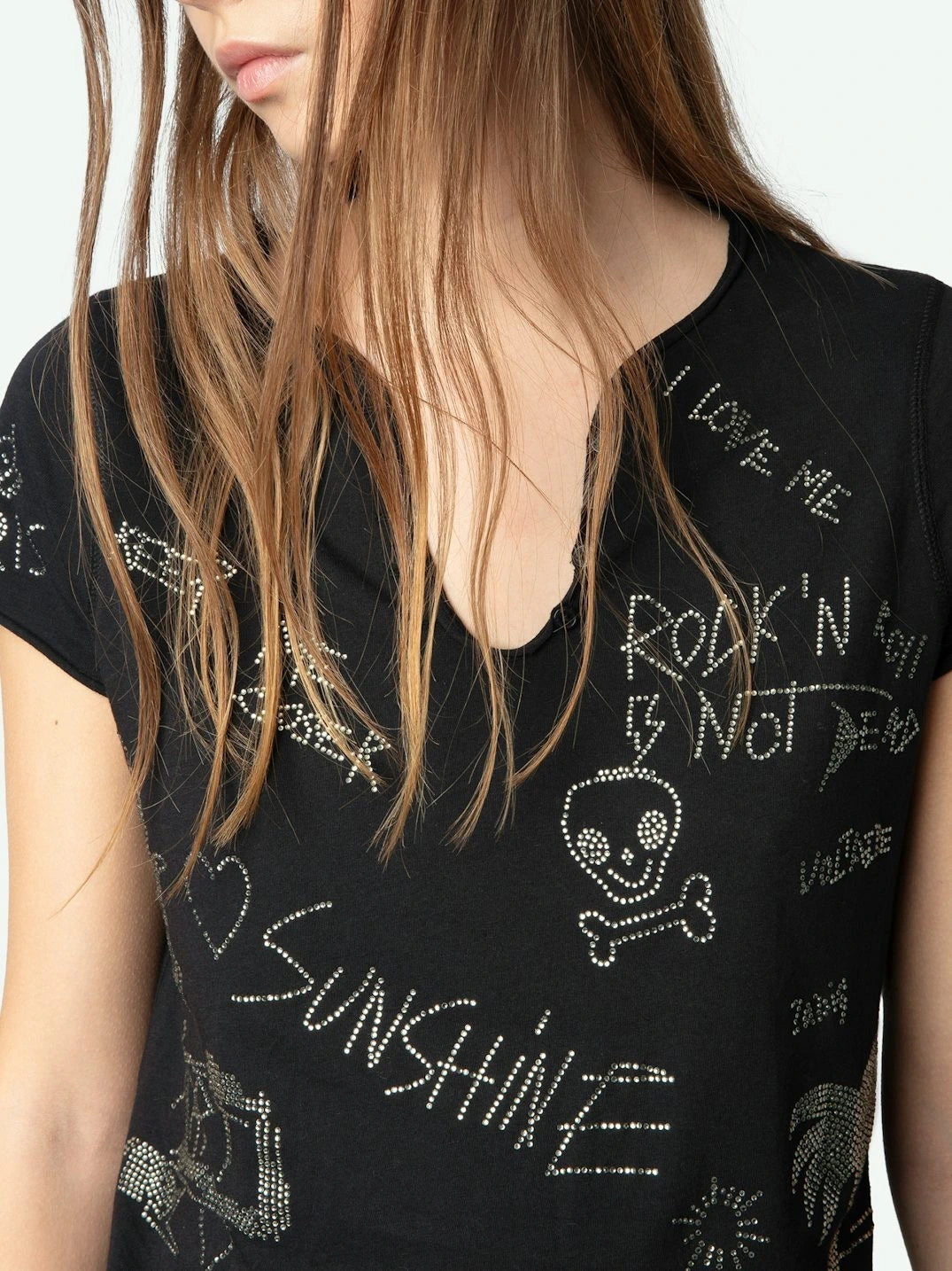 Rhinestone Black T-Shirt
