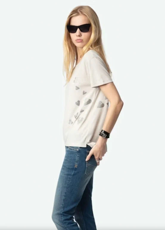 Marta Rain Strass Grey T-Shirt