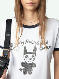 Rhinestone Devil White T-Shirt