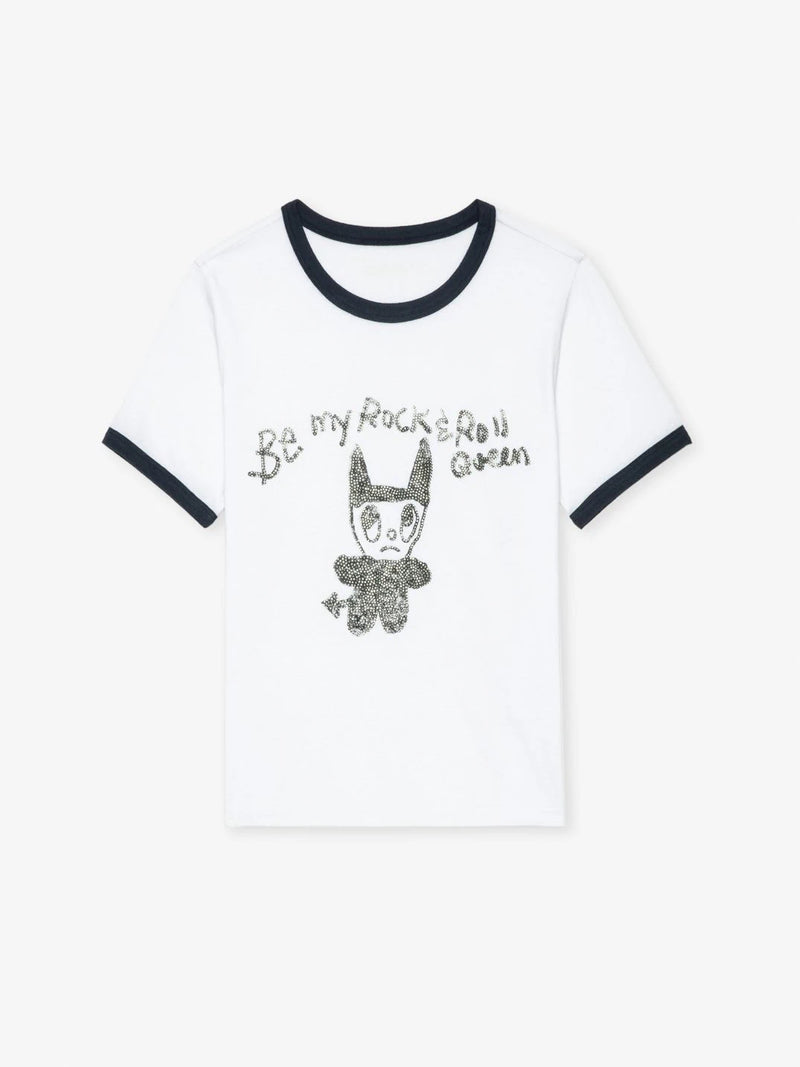 Rhinestone Devil White T-Shirt
