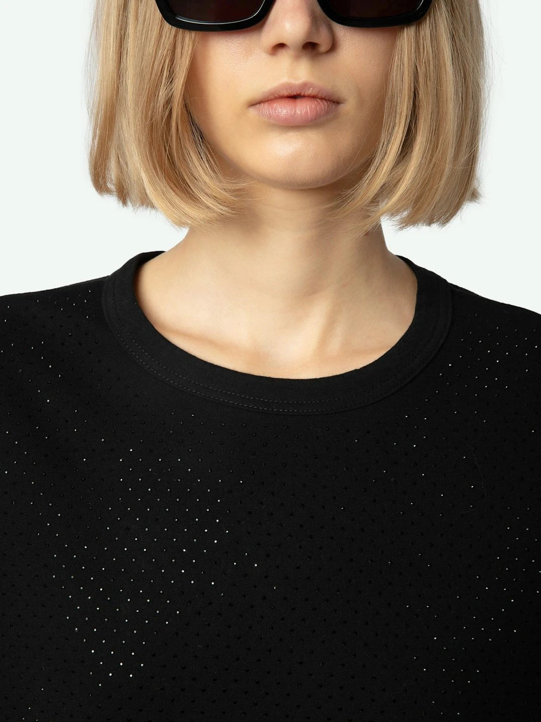 Cecilia Strass Black Tank Top