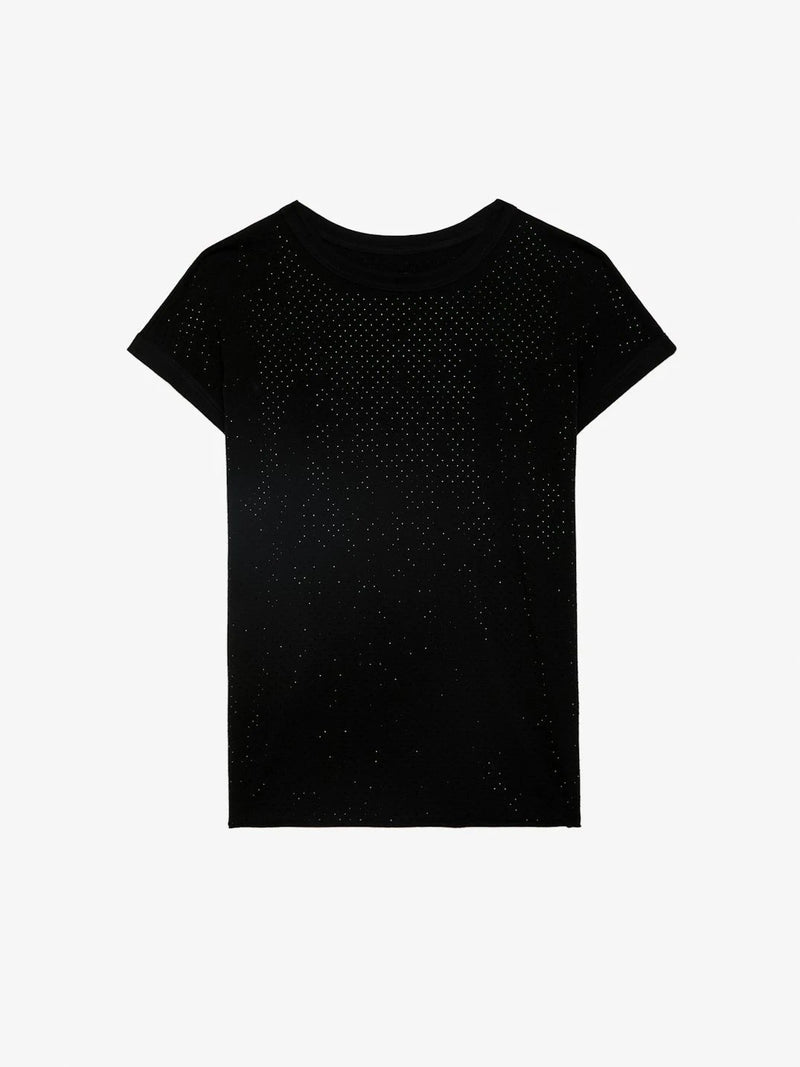 Cecilia Strass Black Tank Top