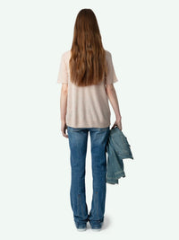 Diamante Wings Pink Sweater