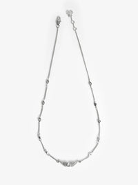 Rhinestone Wings Silver Necklace