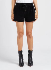 Straight Velvet Black Shorts