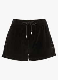 Straight Velvet Black Shorts