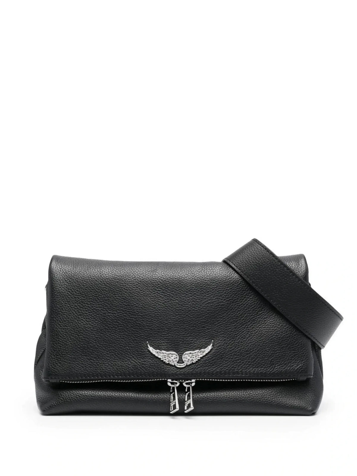 Logo Plaque Black Shoulder Bag