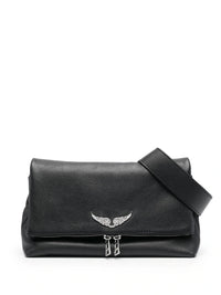 Logo Plaque Black Shoulder Bag