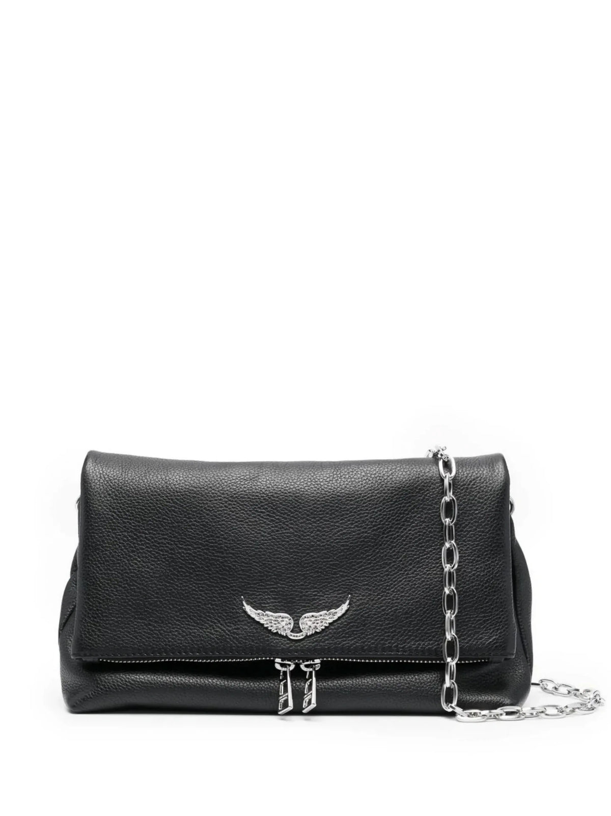 Logo Plaque Black Shoulder Bag