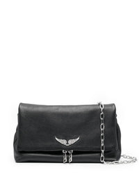Logo Plaque Black Shoulder Bag