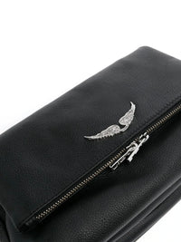 Logo Plaque Black Shoulder Bag