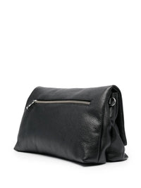 Logo Plaque Black Shoulder Bag