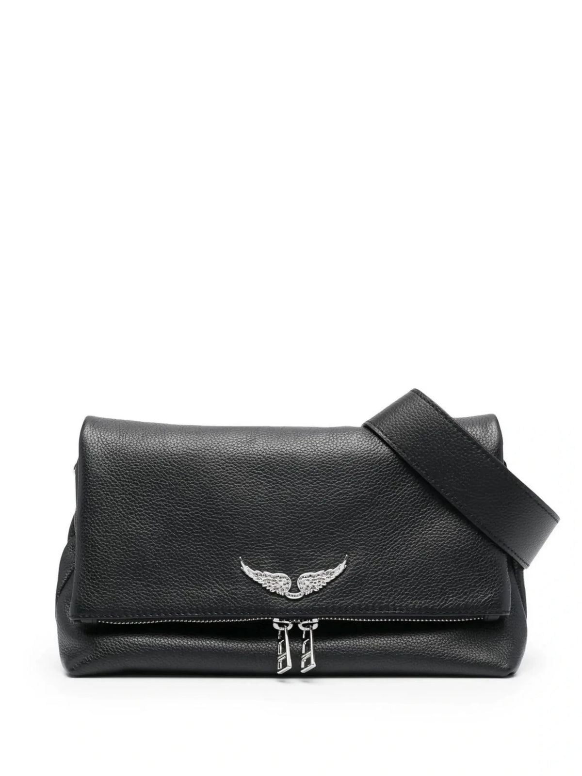 Logo Plaque Black Shoulder Bag