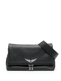 Logo Plaque Black Shoulder Bag
