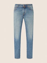 Slim Cropped Blue Trousers