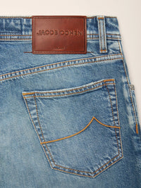 Slim Cropped Blue Trousers