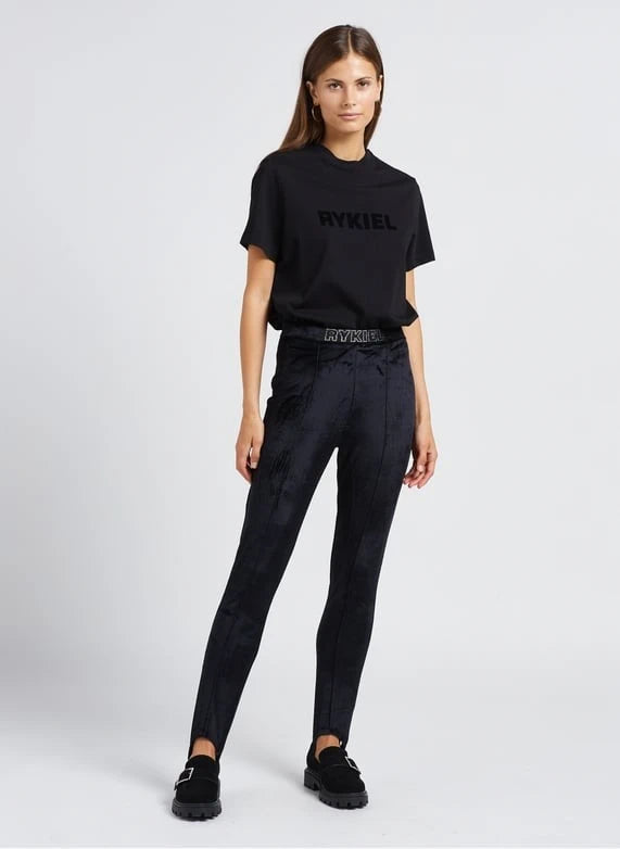 Flocked Logo Black T-Shirt