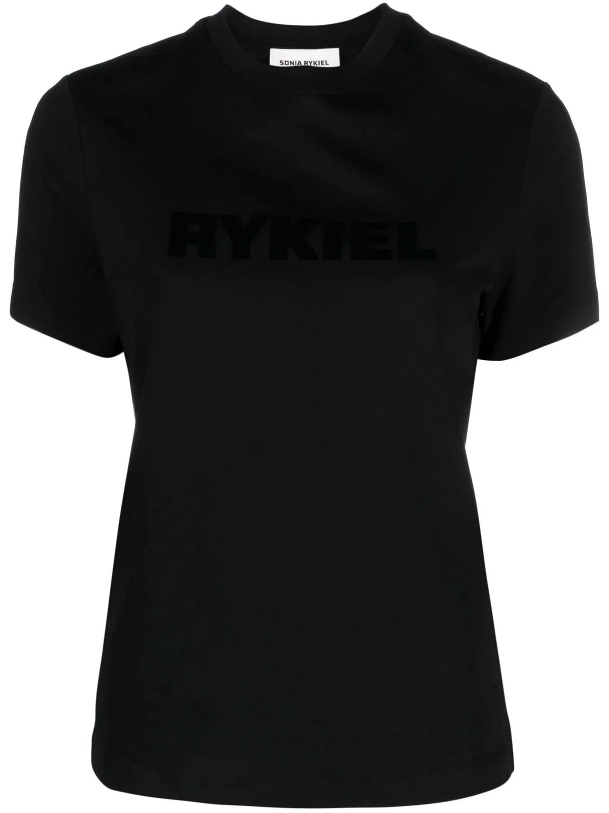 Flocked Logo Black T-Shirt