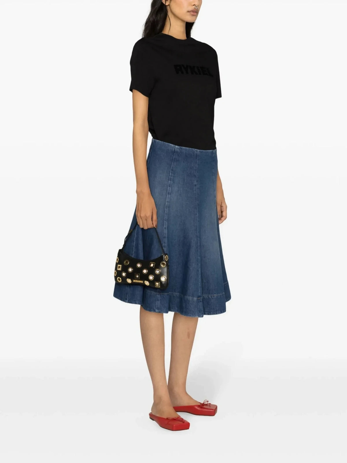 Flocked Logo Black T-Shirt