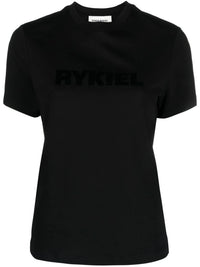Flocked Logo Black T-Shirt