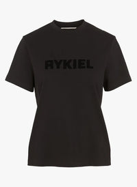 Flocked Logo Black T-Shirt