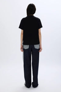 Rhinestone Black Tee-Shirt