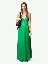 Rayonne Green Satin Dress