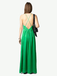 Rayonne Green Satin Dress