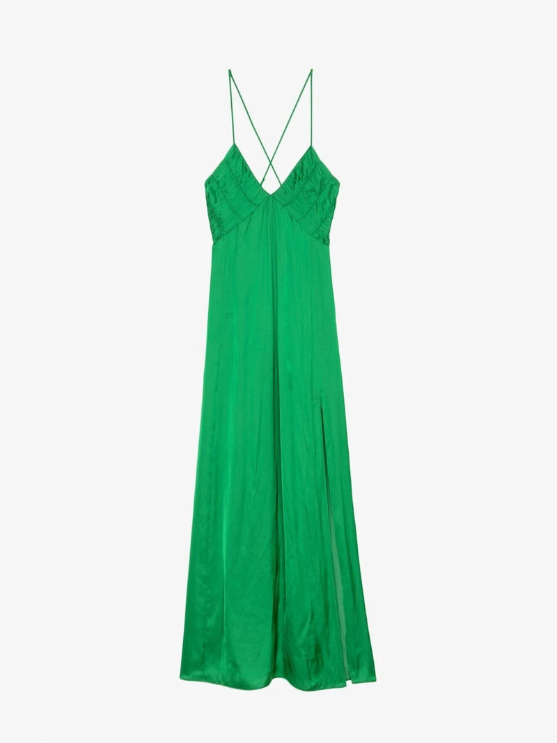 Rayonne Green Satin Dress