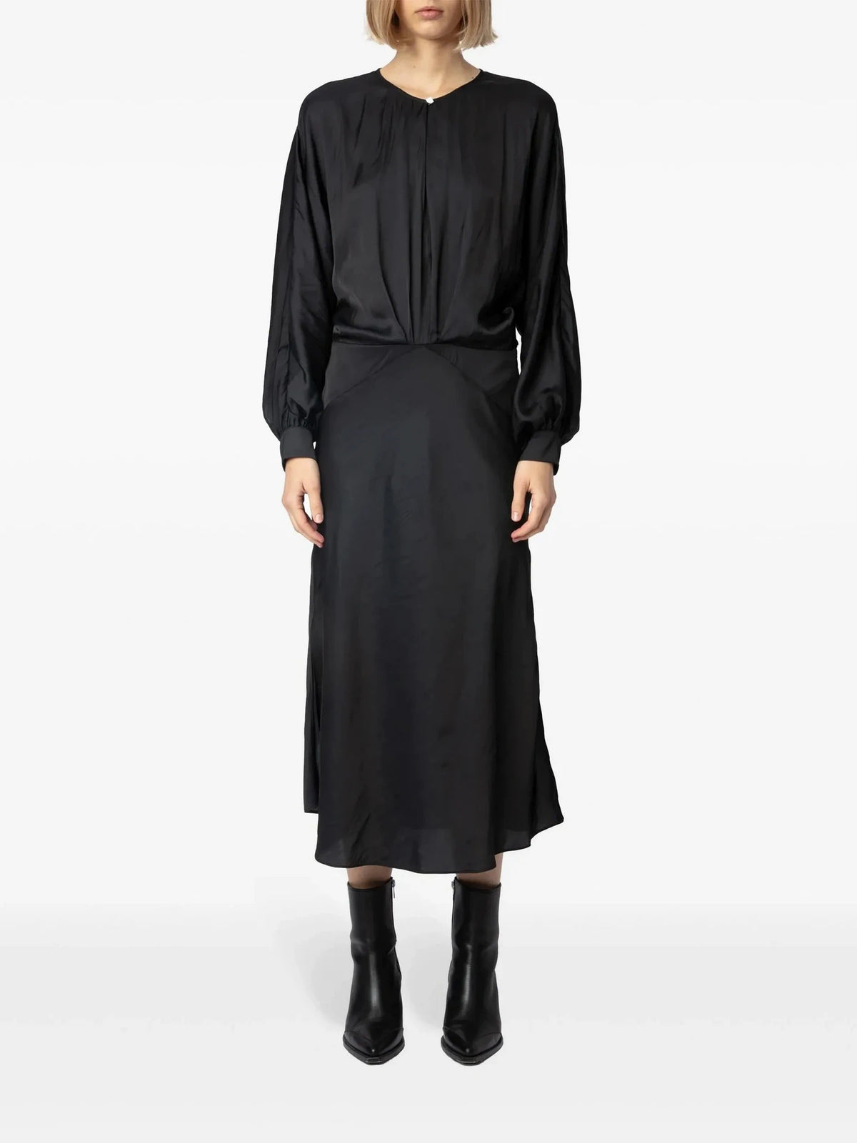 Ruiko Black Satin Dress