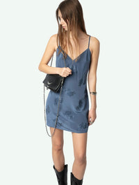 Rameli Navy Blue Silk Dress