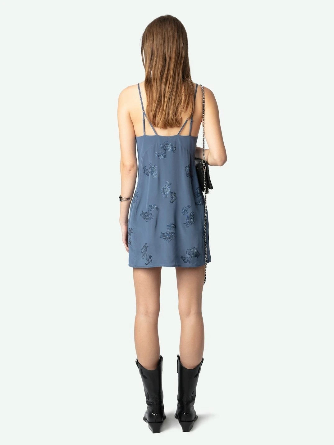 Rameli Navy Blue Silk Dress