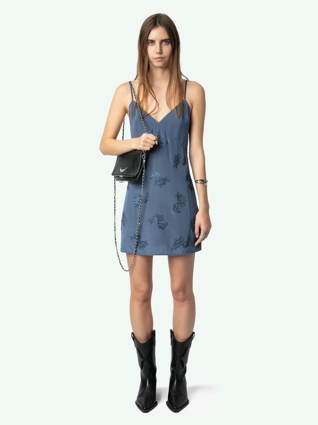 Rameli Navy Blue Silk Dress